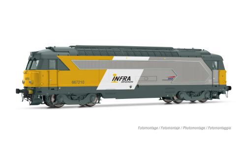 Jouef HJ2448S SNCF 4-achsige Diesellokomotive BB 67210 gelb/weiss INFRA Structure  Ep.V  DCS